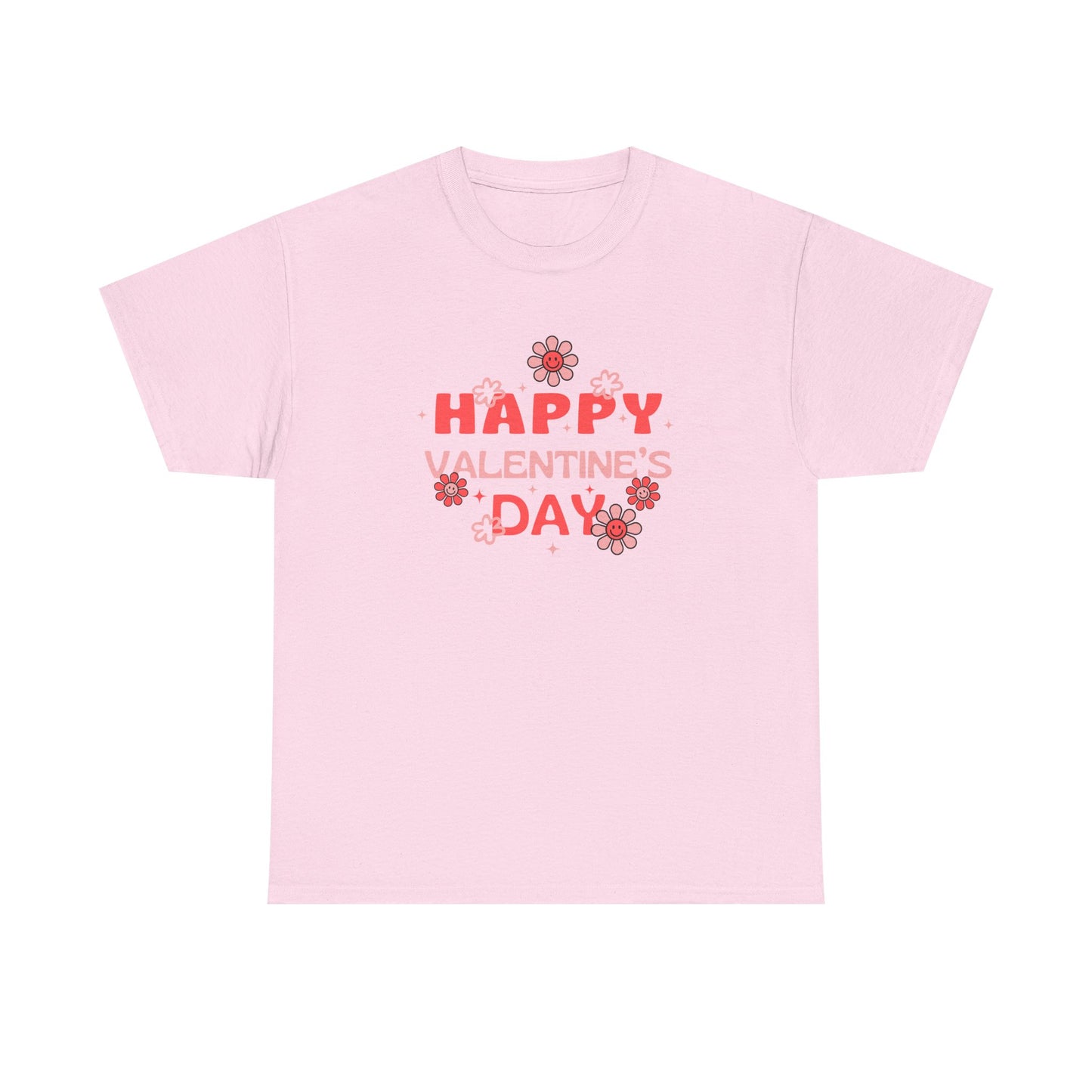 Happy Valentine's Day Unisex Heavy Cotton Tee, Romantic Gift, Casual Wear, Love T-Shirt, Seasonal Fashion, Self-Love Apparel