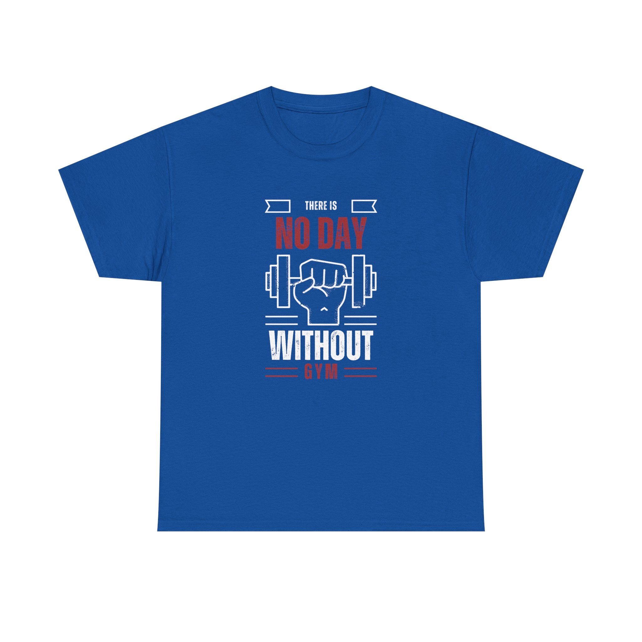 Motivational Gym T-Shirt - "No Day Without Gym" - Fitness Gift, Workout Apparel, Sportswear, Unisex Tee, Exercise Motivation