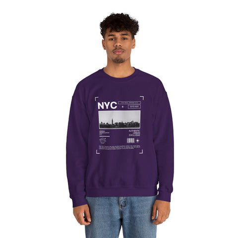 NYC Graphic Crewneck Sweatshirt - Urban Streetwear Pullover, Gift for Travelers, Unisex Sweatshirt