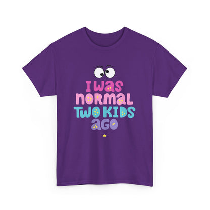 I Was Normal Two Kids Ago, Unisex Heavy Cotton Tee, Funny Parent T-Shirt, Gift for New Moms, Casual Wear, Baby Shower Gift, Family Humor