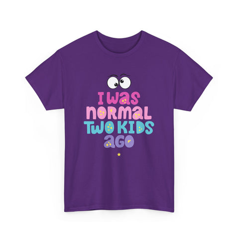 I Was Normal Two Kids Ago, Unisex Heavy Cotton Tee, Funny Parent T-Shirt, Gift for New Moms, Casual Wear, Baby Shower Gift, Family Humor