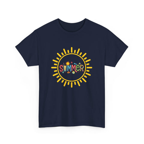 Summer Vibes Unisex Heavy Cotton Tee, Casual Summer Shirt, Retro Sunshine Tee