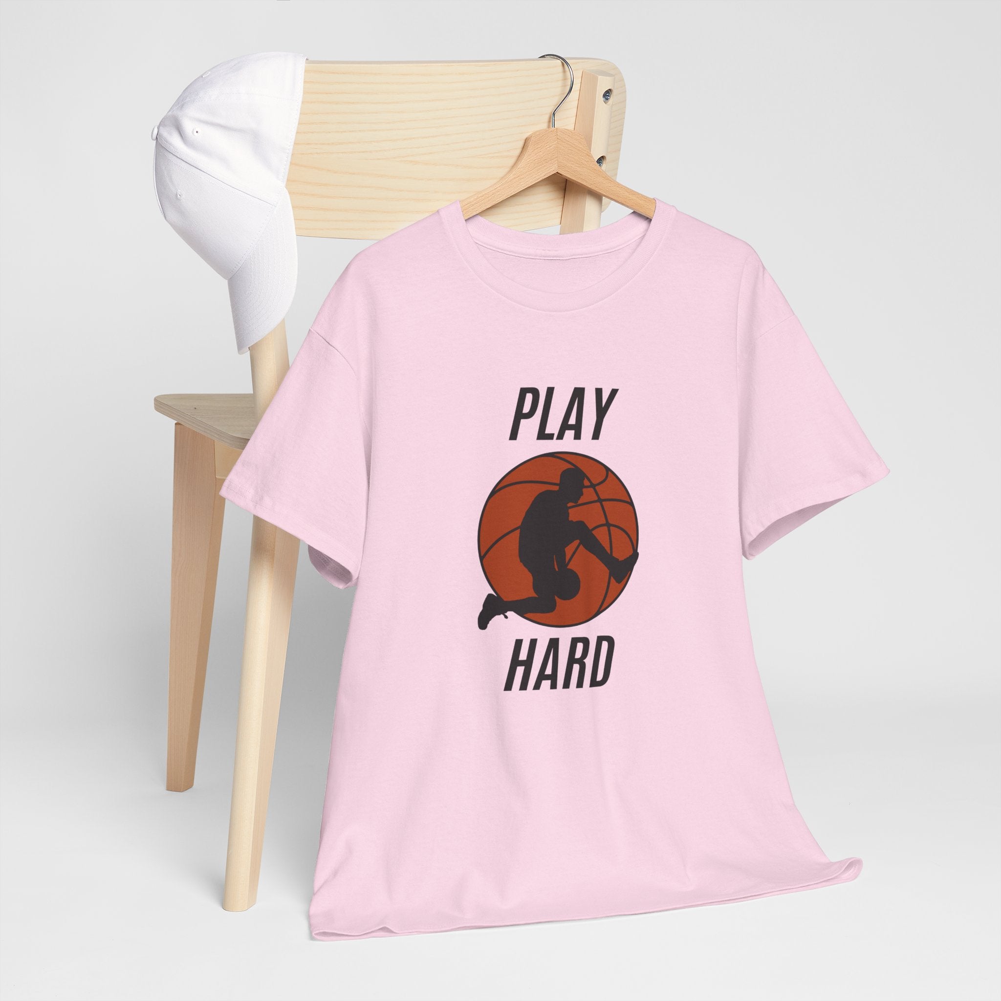 Play Hard Basketball Tee, Sports T-Shirt, Unisex Cotton Top, Gift for Sports Lovers, Athletic Wear, Casual Fitness Shirt
