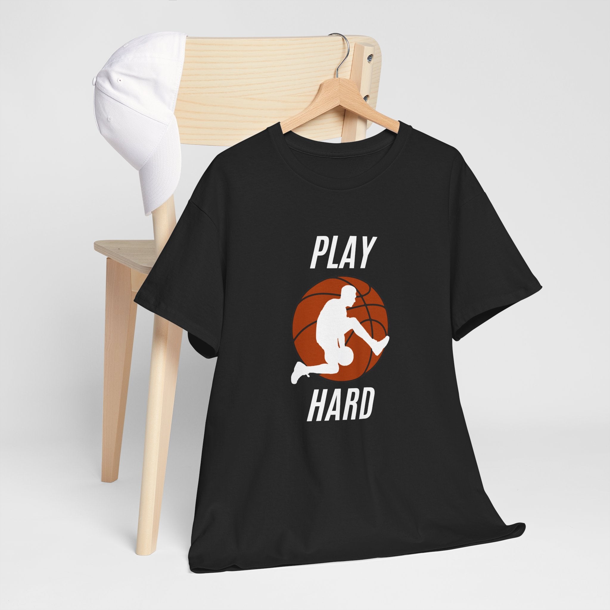 Play Hard Basketball Tee, Sports T-Shirt, Unisex Cotton Top, Gift for Sports Lovers, Athletic Wear, Casual Fitness Shirt