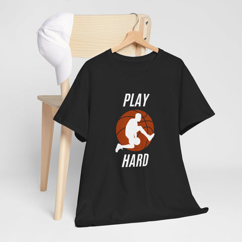 Play Hard Basketball Tee, Sports T-Shirt, Unisex Cotton Top, Gift for Sports Lovers, Athletic Wear, Casual Fitness Shirt
