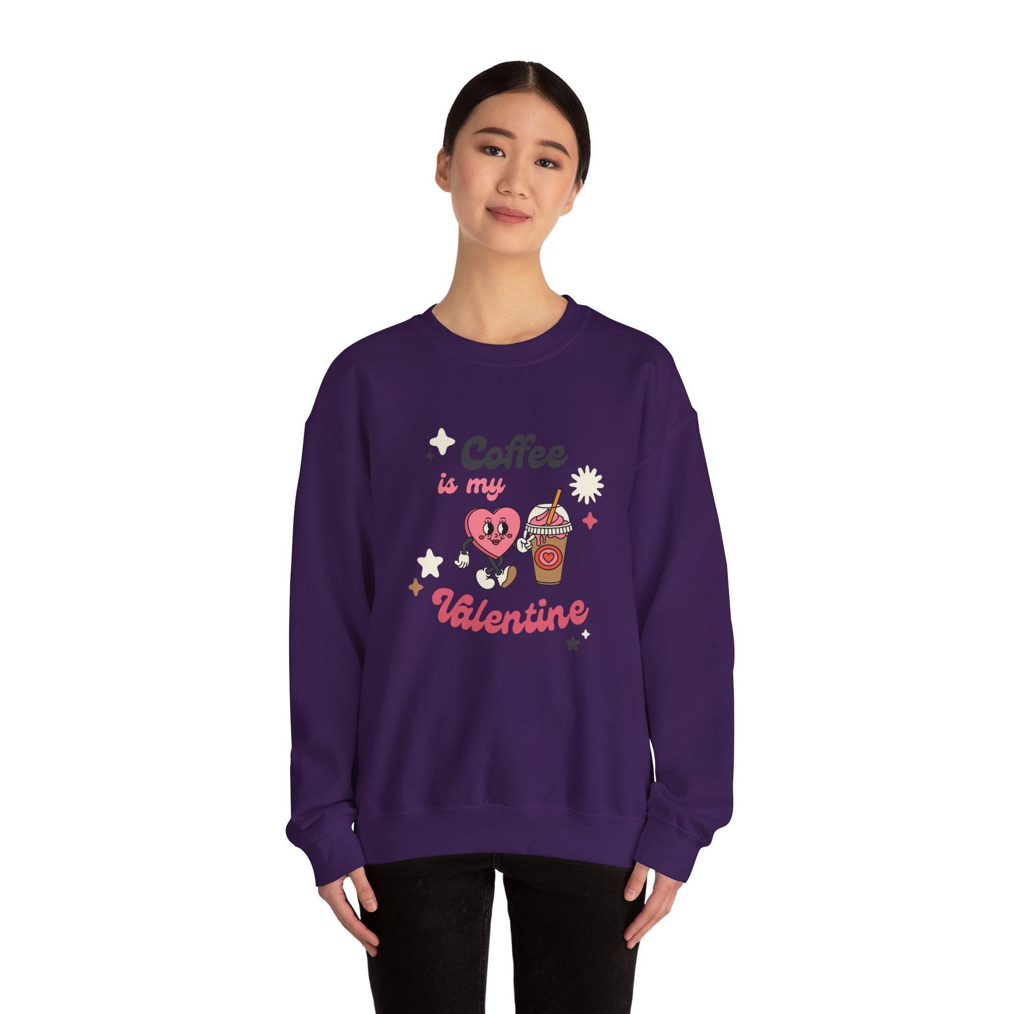 Coffee Is My Valentine Sweatshirt, Cozy Apparel for Coffee Lovers, Cute Valentine Gift, Unisex Crewneck, Casual Wear, Everyday Comfort