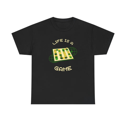 Life is a Game Unisex Heavy Cotton Tee, Casual Wear, Fun Gaming T-Shirt, Everyday Comfort