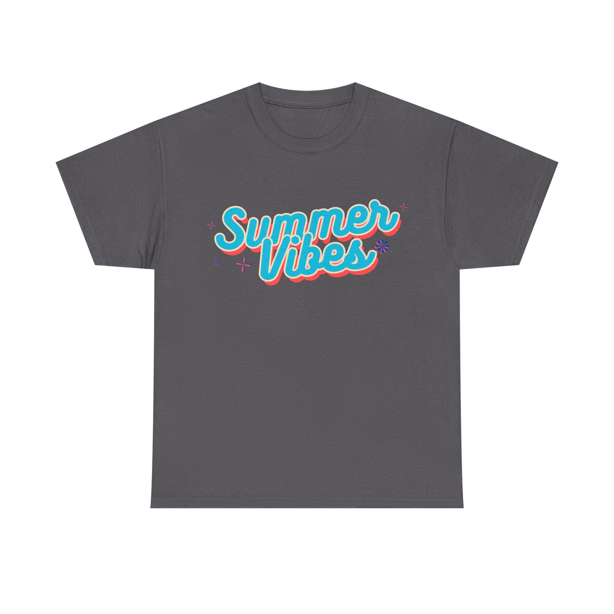 Summer Vibes Unisex Heavy Cotton Tee, Casual Summer Shirt, Beachwear, Gift for Friends, Vacation Essential, Fun Tee