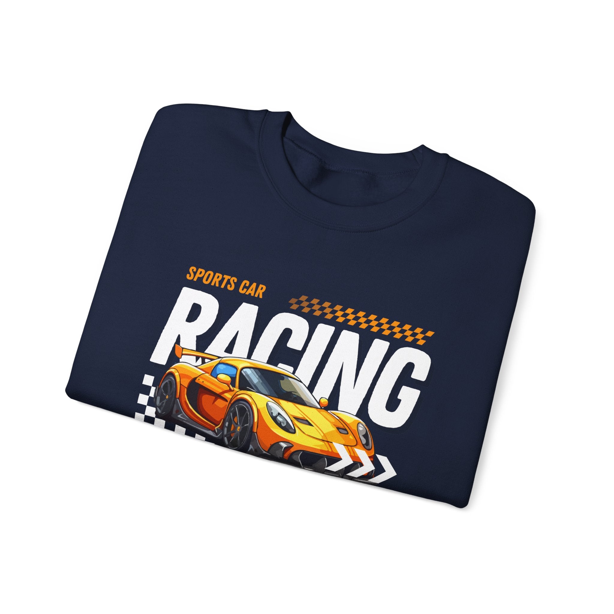 Sporty Racing Sweatshirt for Car Enthusiasts, Unisex Crewneck Pullover, Perfect for Racing Events, Casual Wear