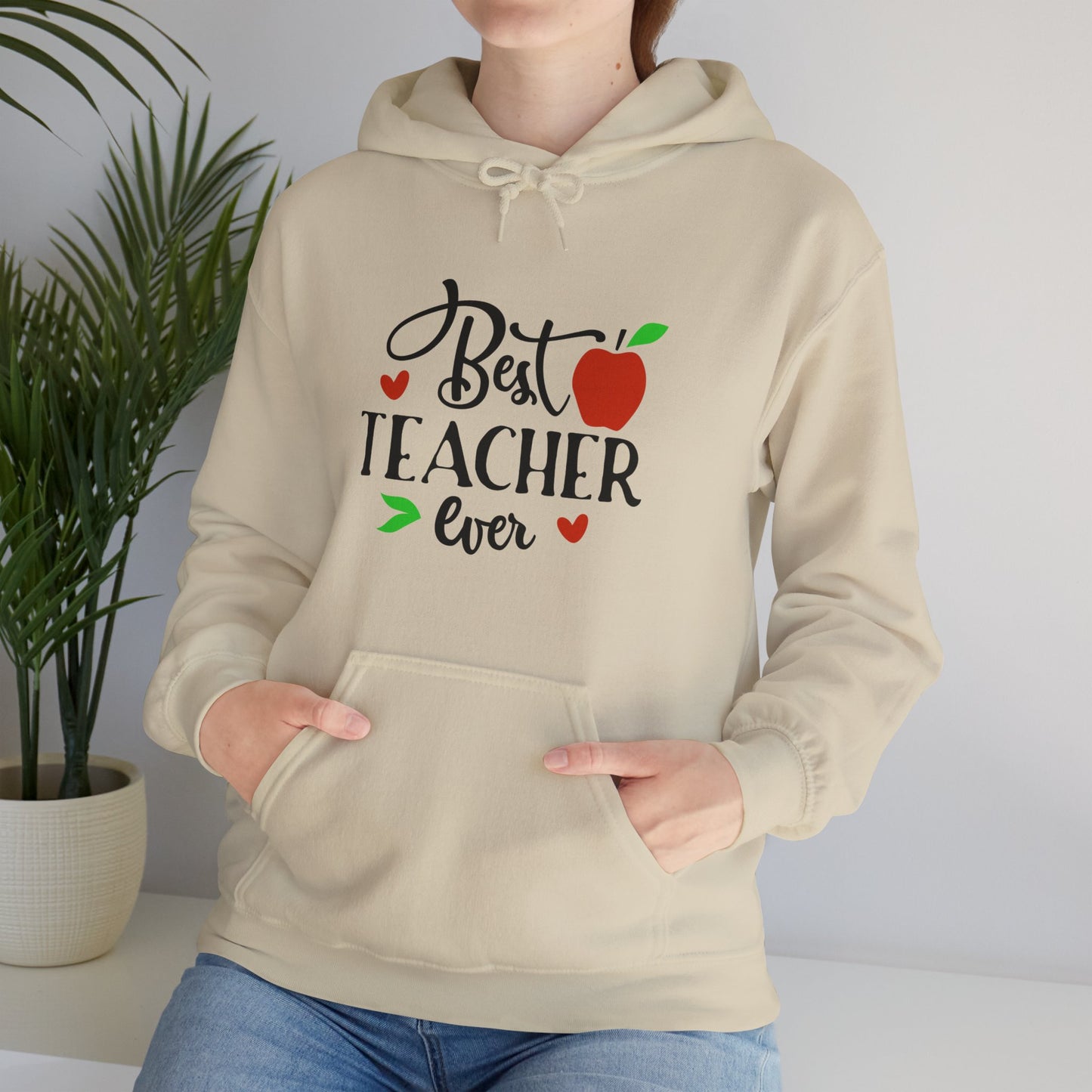 Best Teacher Ever Hooded Sweatshirt - Unisex Heavy Blend™