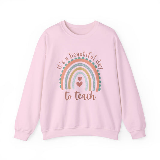 Rainbow Teacher Sweatshirt - Perfect Gift for Educators, Classroom Apparel, Cozy Style for Teachers, Back to School