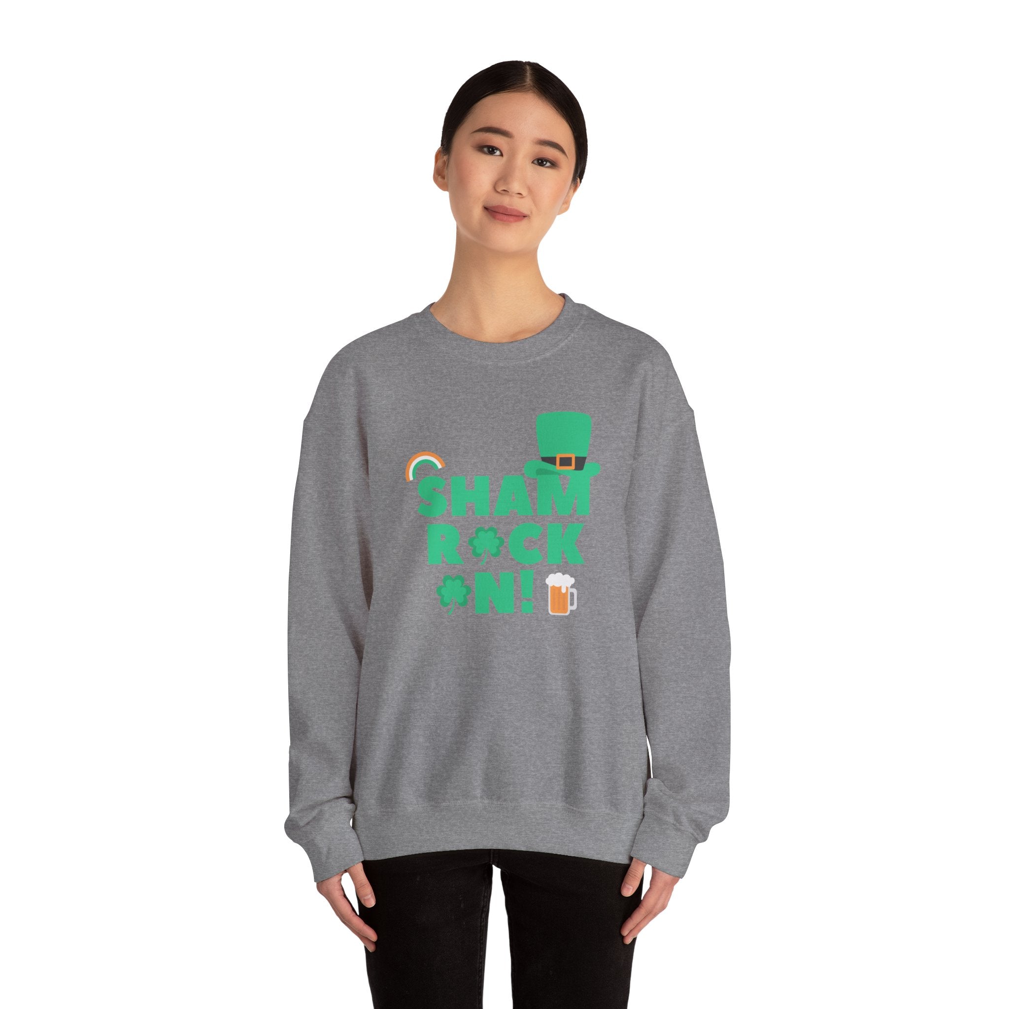 Sham Rock Unisex Sweatshirt, St. Patrick's Day Jumper, Lucky Clover Crewneck, Irish Holiday Pullover, Green Festival Top