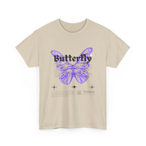 Butterfly Graphic Tee - Unisex Heavy Cotton T-Shirt, Nature Lover Gift, Casual Streetwear, Trendy Outfit, Spring Fashion