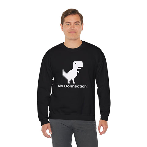 Funny Dinosaur No Connection Sweatshirt, Unisex Crewneck, Gamers Gift, Perfect for Tech Lovers and Online Students, Birthday Gift, Everyday