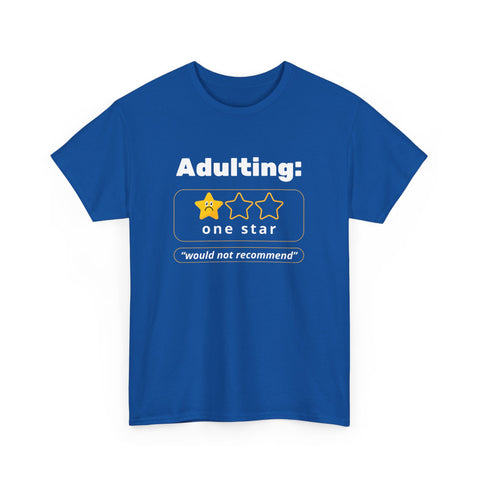 Funny Adulting Unisex Heavy Cotton Tee, Perfect Gift for Graduates, Birthdays, Casual Wear, Humor Shirt, Everyday Laughs