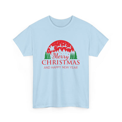 Festive Christmas Tee - Merry Christmas and Happy New Year, Holiday Shirt, Unisex Cotton T-Shirt, Christmas Gift, Winter Apparel