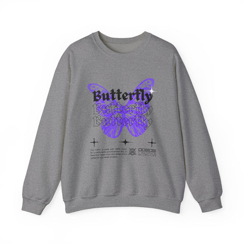 Butterfly Graphic Crewneck Sweatshirt, Unisex Sweatshirt, Cozy,Streetwear Fashion, Spring Wardrobe Essential, Butterfly Lover's Gift