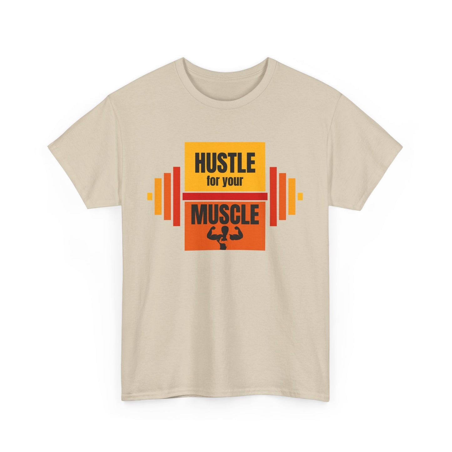 Hustle for Your Muscle Unisex Heavy Cotton Tee - Workout Gym Motivation Shirt