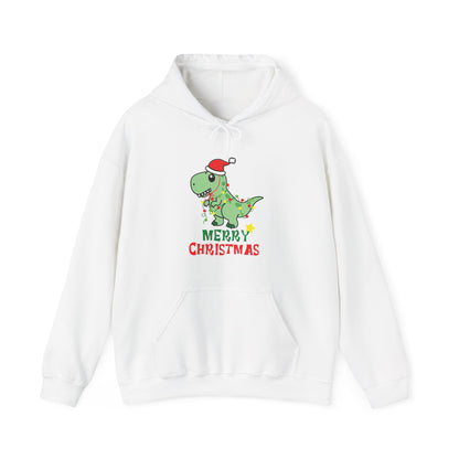 Dinosaur Christmas Hoodie, Merry Christmas Sweatshirt, Holiday Gift, Cute Dino Apparel, Unisex Pullover