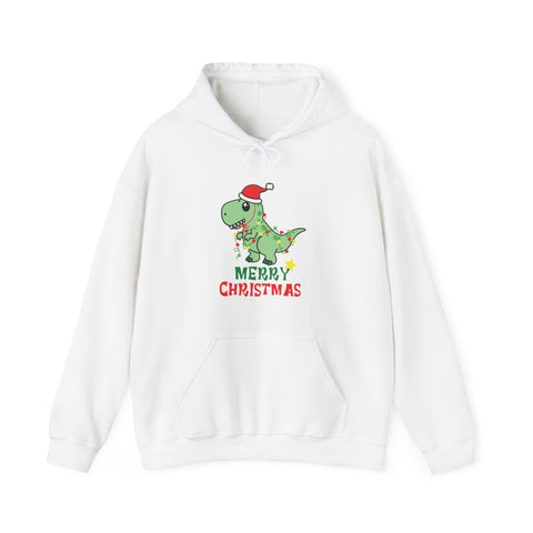 Dinosaur Christmas Hoodie, Merry Christmas Sweatshirt, Holiday Gift, Cute Dino Apparel, Unisex Pullover