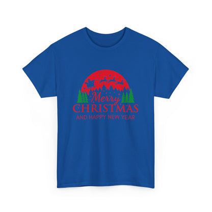 Festive Christmas Tee - Merry Christmas and Happy New Year, Holiday Shirt, Unisex Cotton T-Shirt, Christmas Gift, Winter Apparel