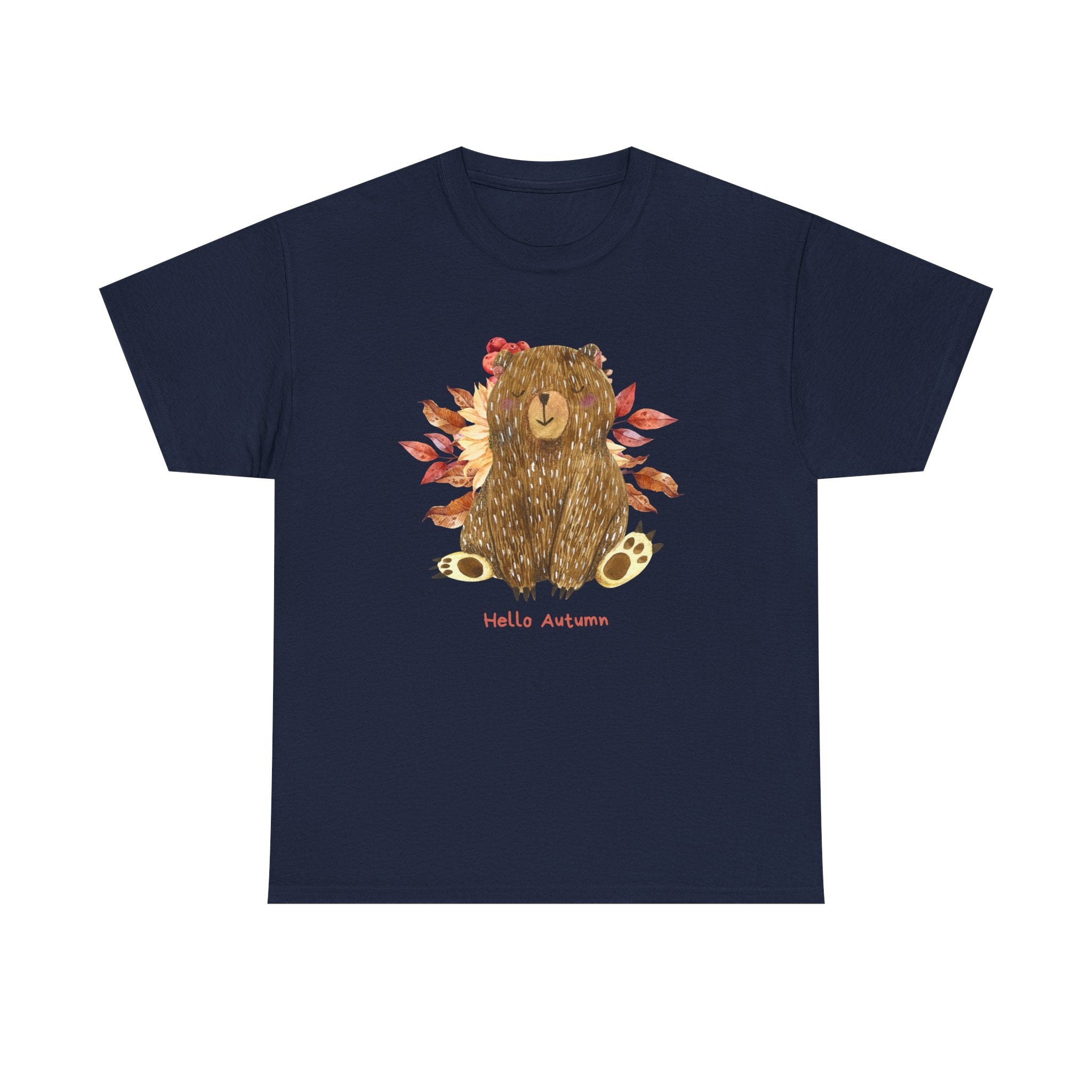 Cozy Autumn Bear Tee, Perfect for Fall Celebrations, Casual Wear, Unisex Cotton T-Shirt, Cute Autumn Apparel
