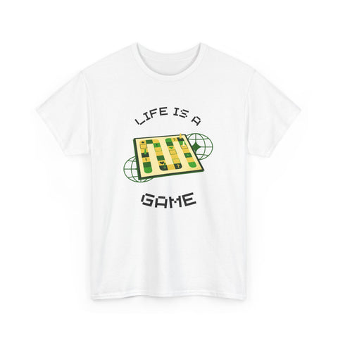 Life is a Game Unisex Heavy Cotton Tee, Casual Wear, Fun Gaming T-Shirt, Everyday Comfort