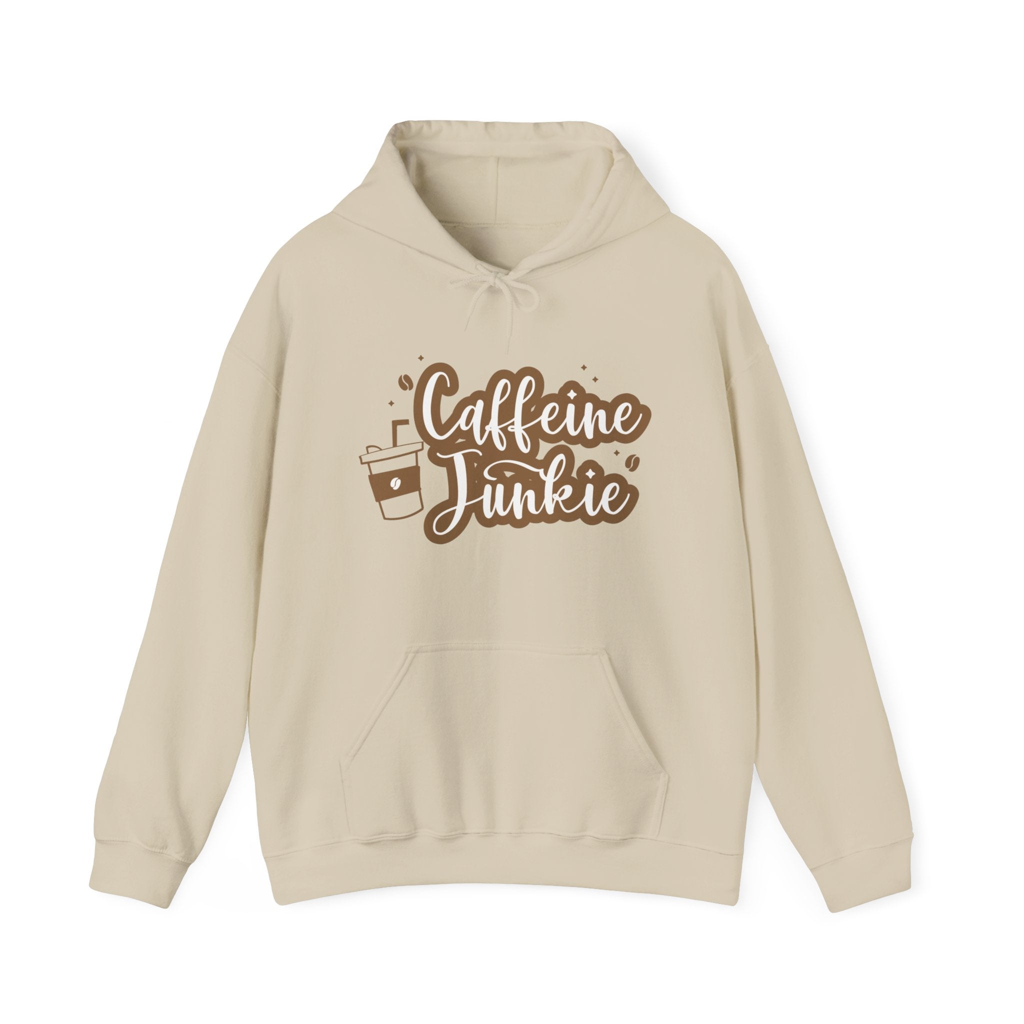 Caffeine Junkie Hoodie, Cozy Sweatshirt for Coffee Lovers, Gift for Baristas and Students, Perfect for Relaxing Evenings