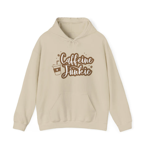 Caffeine Junkie Hoodie, Cozy Sweatshirt for Coffee Lovers, Gift for Baristas and Students, Perfect for Relaxing Evenings