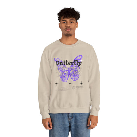 Butterfly Graphic Crewneck Sweatshirt, Unisex Sweatshirt, Cozy,Streetwear Fashion, Spring Wardrobe Essential, Butterfly Lover's Gift