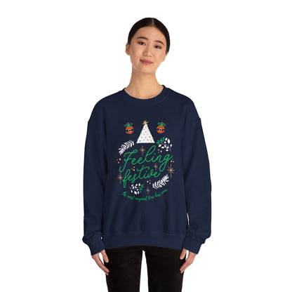 Feeling Festive Sweatshirt, Cozy Winter Apparel, Holiday Gift, Unisex Crewneck, Christmas Sweatshirt, Family Gathering Outfit