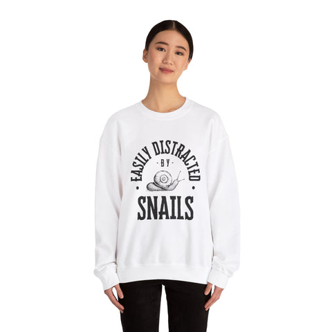 Snail Lover Sweatshirt, Funny Nature Gift, Cozy Crewneck, Distracted by Snails, Birthday Present, Relaxed Pullover, Casual Jumper