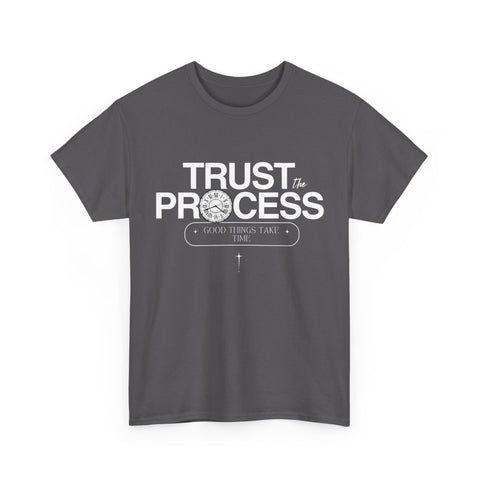 Trust the Process Unisex Heavy Cotton Tee, Motivational Shirt, Inspirational Gift, Casual Wear, Comfortable Everyday Tee