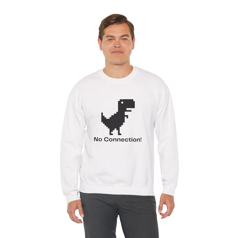 Funny Dinosaur No Connection Sweatshirt, Unisex Crewneck, Gamers Gift, Perfect for Tech Lovers and Online Students, Birthday Gift, Everyday