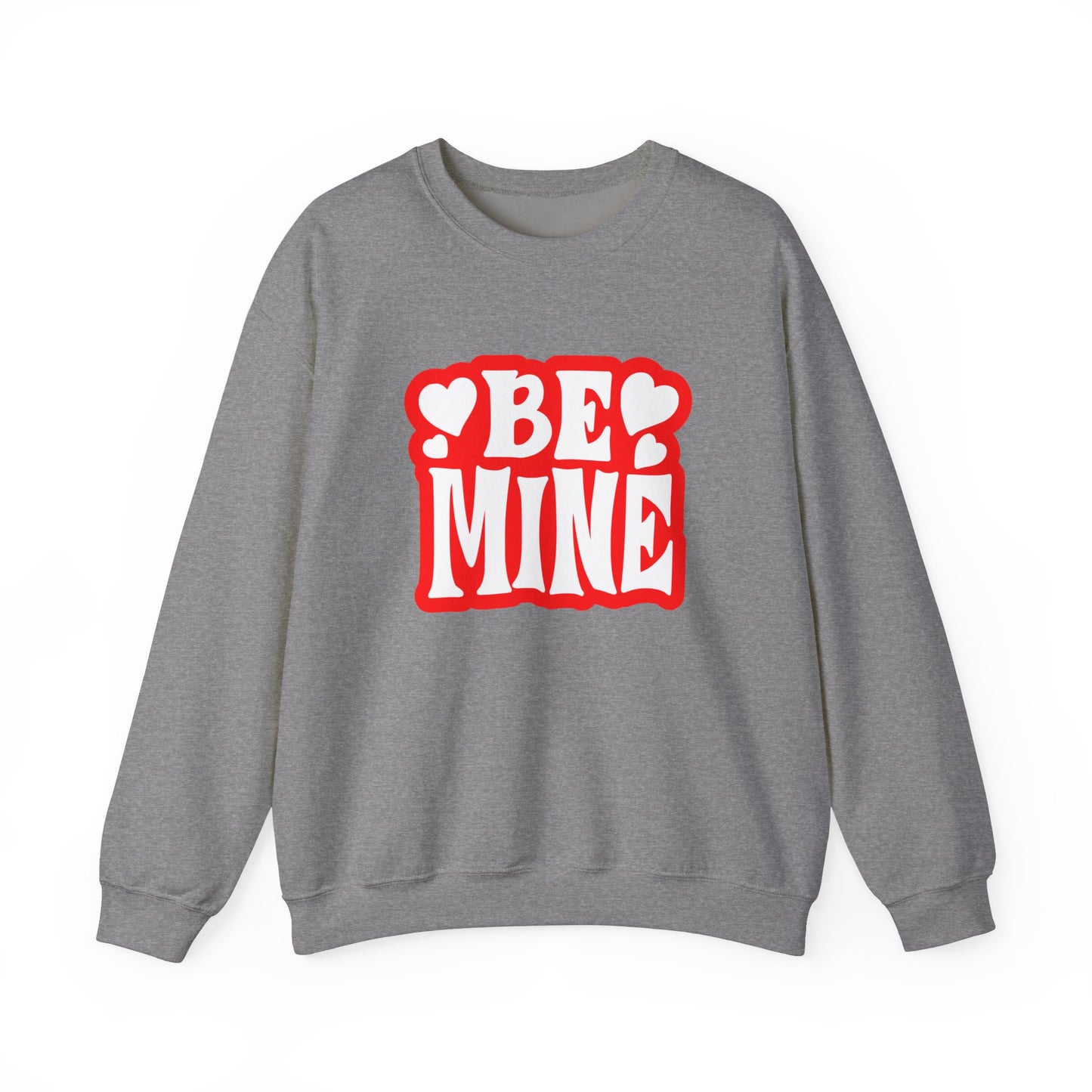 Cute 'Be Mine' Unisex Crewneck Sweatshirt, Valentine's Day Gift, Cozy Sweatshirt, Couples Apparel, Heart Design, Gift for Him/Her