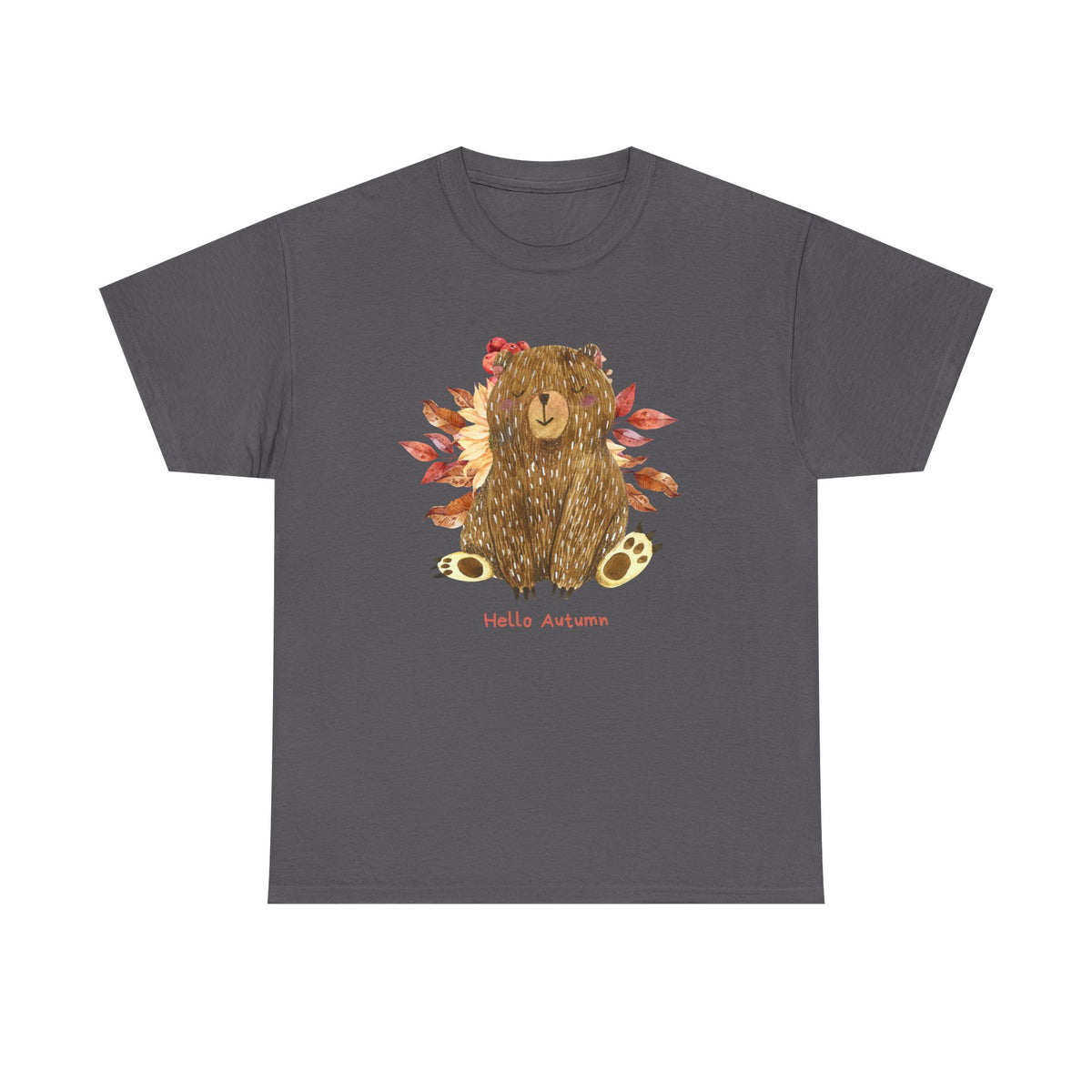 Cozy Autumn Bear Tee, Perfect for Fall Celebrations, Casual Wear, Unisex Cotton T-Shirt, Cute Autumn Apparel