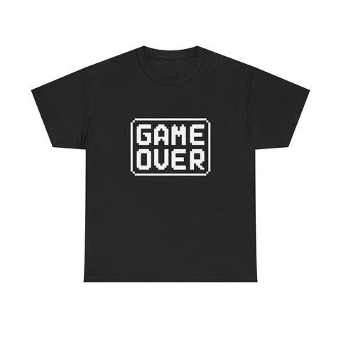 Game Over Unisex Heavy Cotton Tee, Retro Gamer Shirt, Video Game T-Shirt, Casual Gaming Apparel