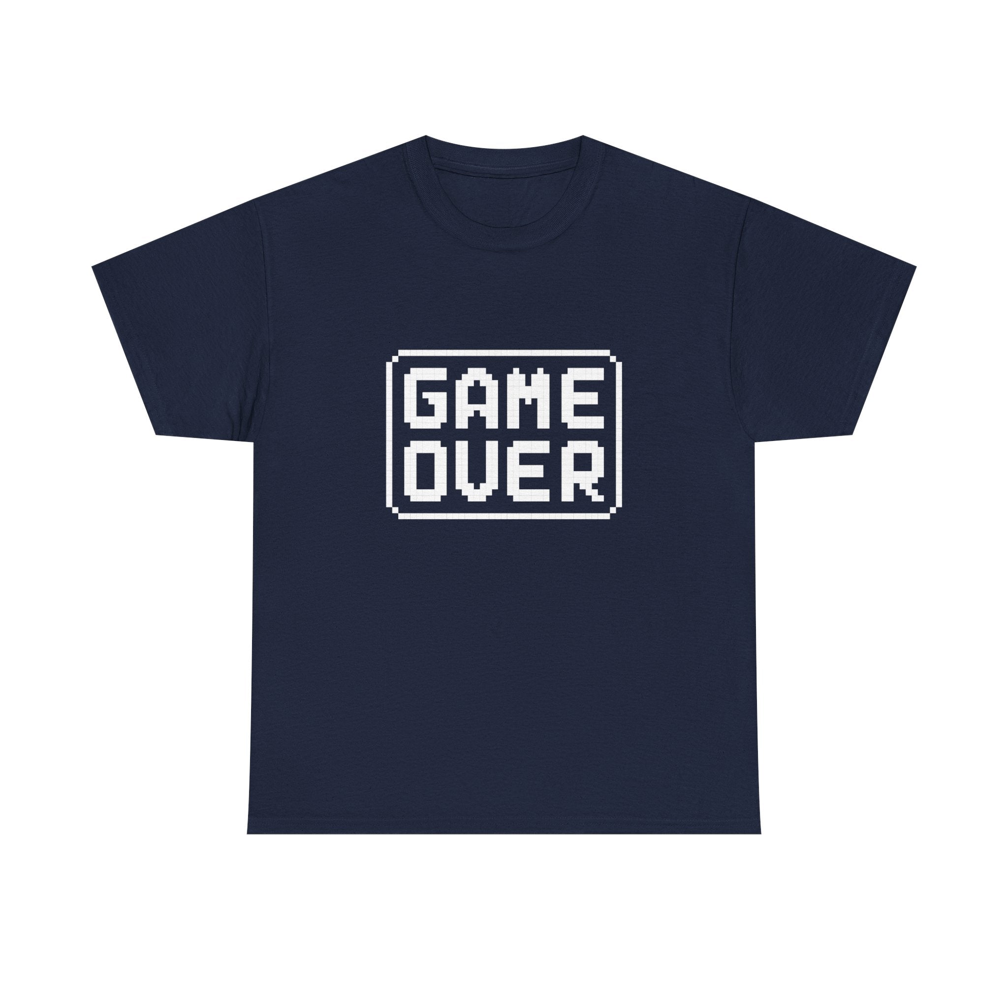 Game Over Unisex Heavy Cotton Tee, Retro Gamer Shirt, Video Game T-Shirt, Casual Gaming Apparel