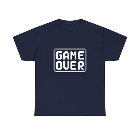 Game Over Unisex Heavy Cotton Tee, Retro Gamer Shirt, Video Game T-Shirt, Casual Gaming Apparel