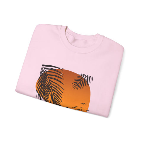 Miami Sunset Crewneck Sweatshirt, Beach Vibes Apparel, Unisex Casual Wear, Summer Fashion