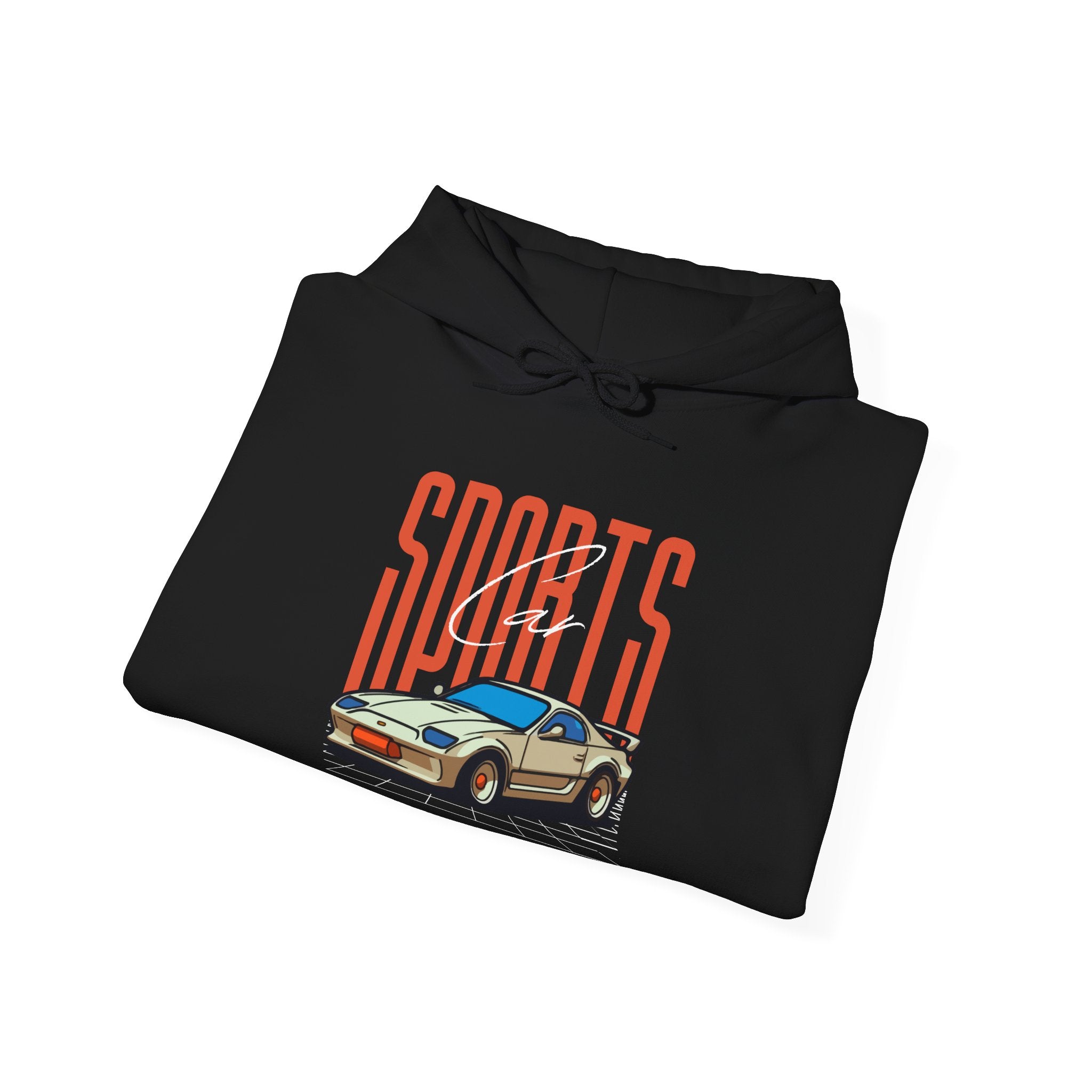 Sports Car Hoodie - Unisex Heavy Blend™ Sweatshirt, Casual Streetwear, Unique Sports Apparel, Cozy Fashion