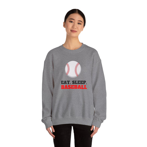 Baseball Sweatshirt - Eat Sleep Baseball, Unisex Crewneck, Gift for Baseball Fans, Sports Apparel, Cozy Sweatshirt