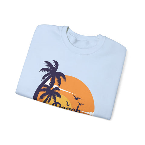 Beach Please Sweatshirt, Unisex Crewneck for Summer Vibes, Perfect for Vacations, Gifts, and Beach Days