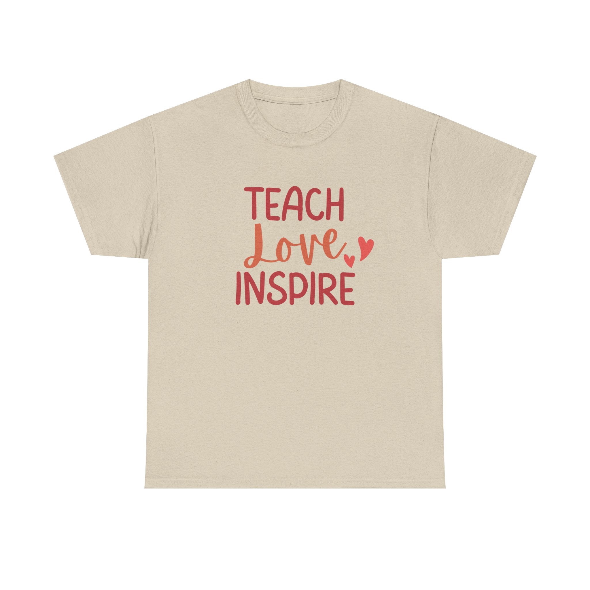 Teach Love Inspire Unisex Heavy Cotton Tee | Inspirational Teacher T-Shirt, Motivational Gift, Classroom Apparel, Education Shirt, Teacher