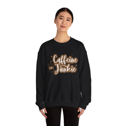 Caffeine Junkie Crewneck Sweatshirt | Cozy Gift for Coffee Lovers, Perfect for Fall, Everyday Wear, Casual Style, Gift for Her
