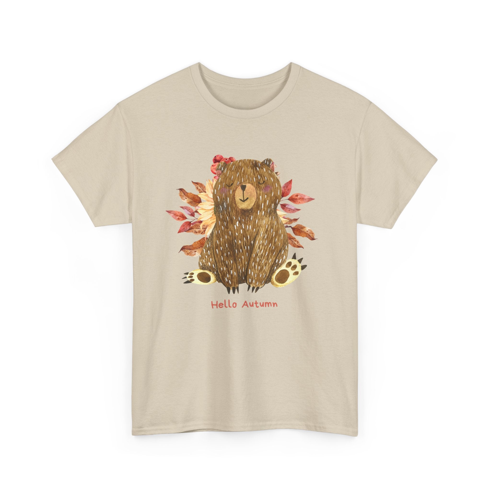 Cozy Autumn Bear Tee, Perfect for Fall Celebrations, Casual Wear, Unisex Cotton T-Shirt, Cute Autumn Apparel