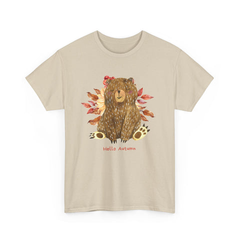 Cozy Autumn Bear Tee, Perfect for Fall Celebrations, Casual Wear, Unisex Cotton T-Shirt, Cute Autumn Apparel