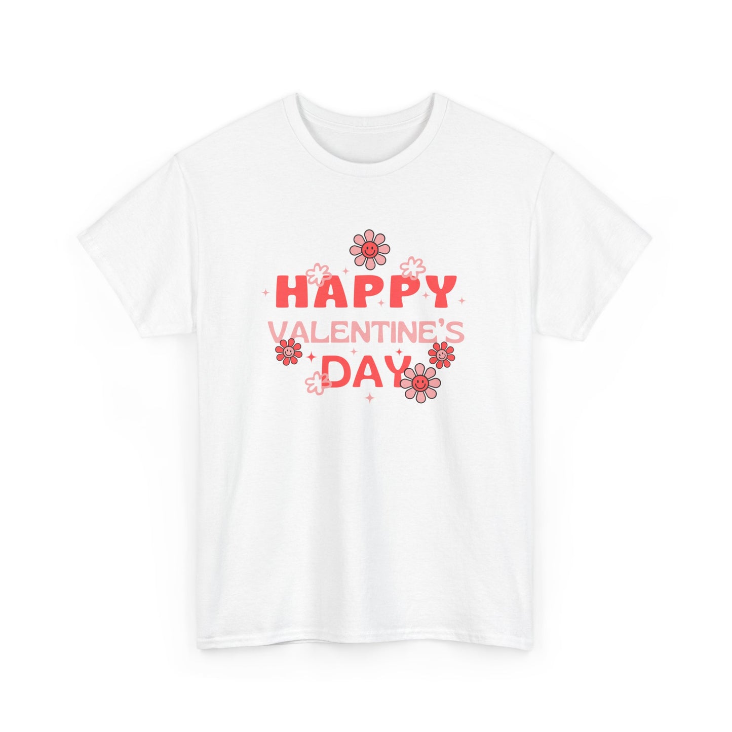 Happy Valentine's Day Unisex Heavy Cotton Tee, Romantic Gift, Casual Wear, Love T-Shirt, Seasonal Fashion, Self-Love Apparel