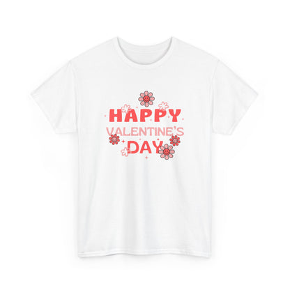 Happy Valentine's Day Unisex Heavy Cotton Tee, Romantic Gift, Casual Wear, Love T-Shirt, Seasonal Fashion, Self-Love Apparel