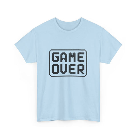 Game Over Unisex Heavy Cotton Tee, Retro Gamer Shirt, Video Game T-Shirt, Casual Gaming Apparel